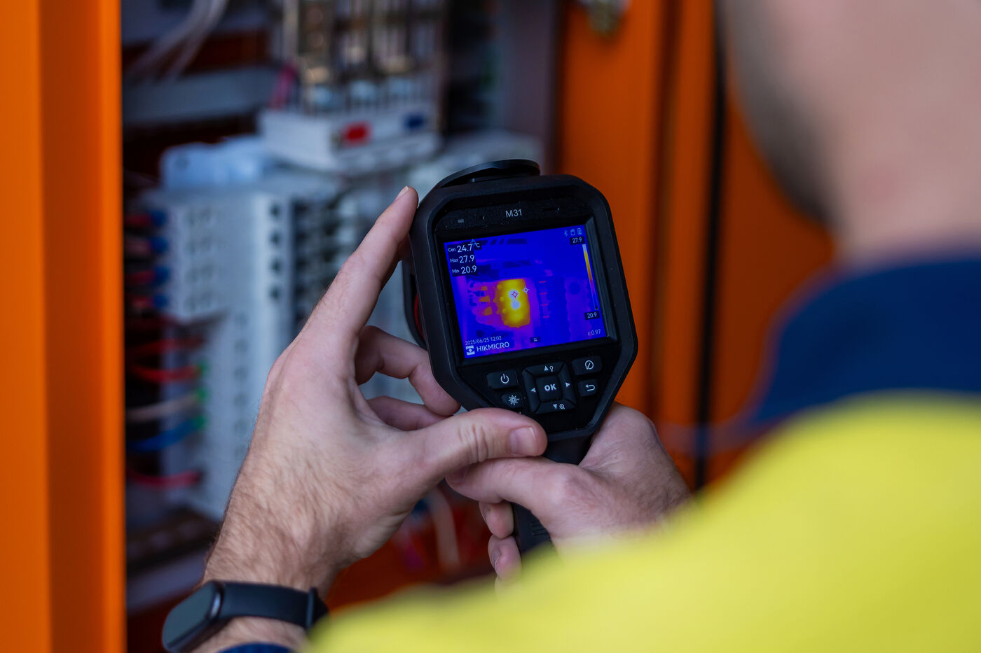 Thermal imaging inspection of electrical switchboard